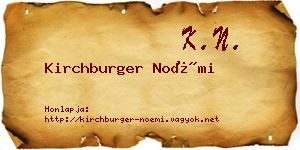 Kirchburger Noémi névjegykártya